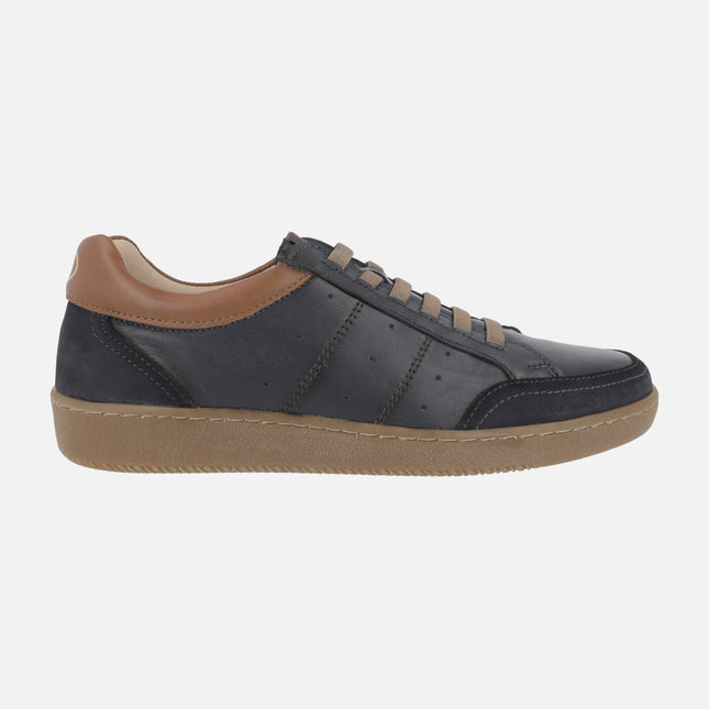 Zapatos deportivos de piel para hombre con cierre de elásticos