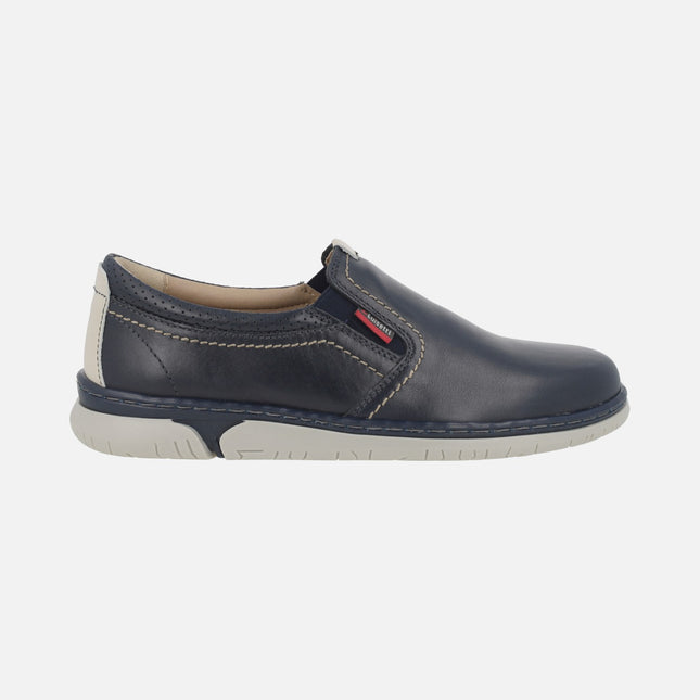Mocasines de piel para hombre con elásticos laterales