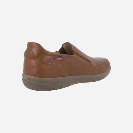 Comfort leather loafers with side elastics for men