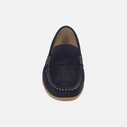 Suede moccasins with Aude mask