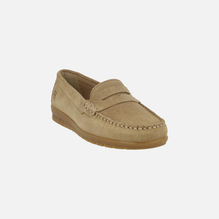 Suede moccasins with Aude mask