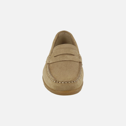 Suede moccasins with Aude mask
