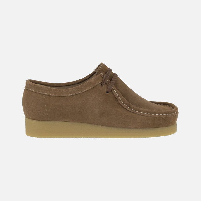 BEE Men's shoes in suede leather wallabee style with laces