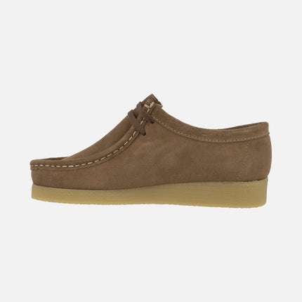 BEE Men's shoes in suede leather wallabee style with laces