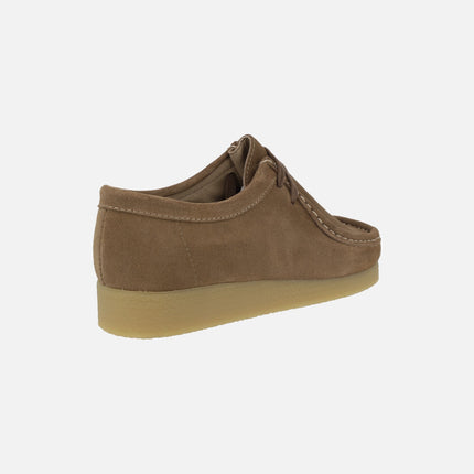 BEE Men's shoes in suede leather wallabee style with laces