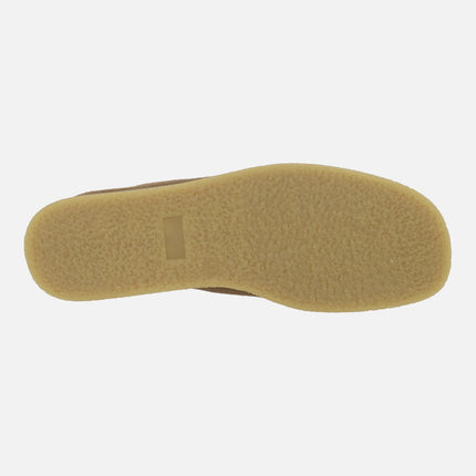 BEE Men's shoes in suede leather wallabee style with laces