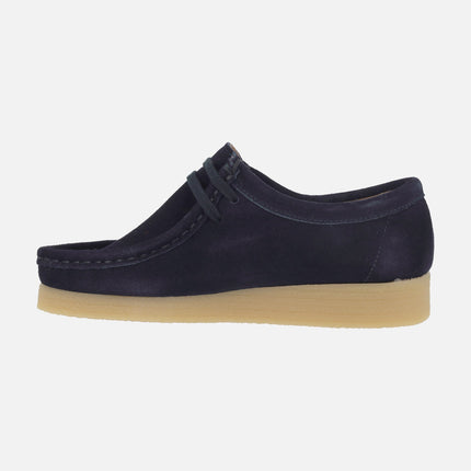 BEE Men's shoes in suede leather wallabee style with laces