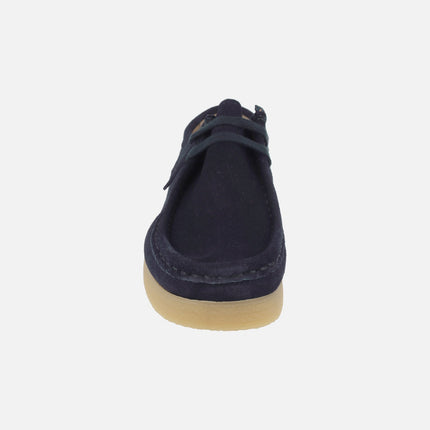BEE Men's shoes in suede leather wallabee style with laces