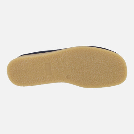 BEE Men's shoes in suede leather wallabee style with laces