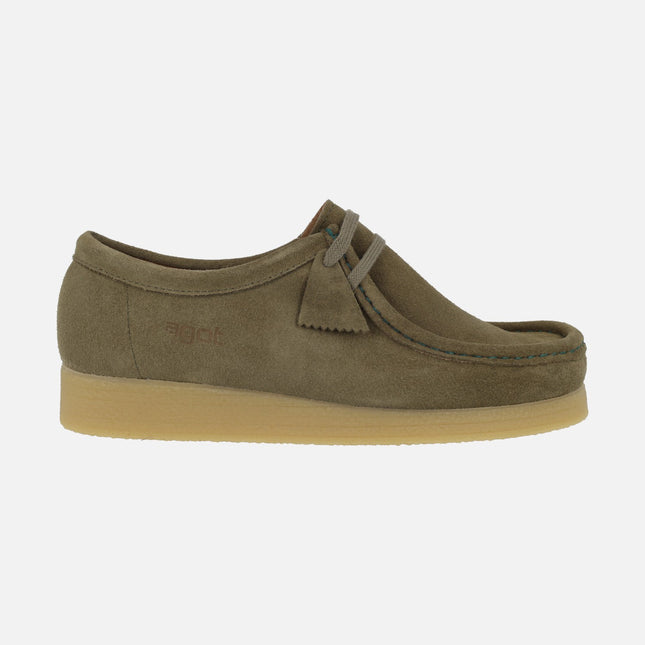 Zapatos para hombre en piel serraje con cordones estilo wallabee BEE