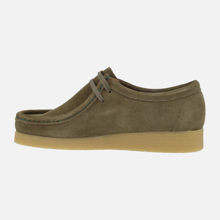 BEE Men's shoes in suede leather wallabee style with laces