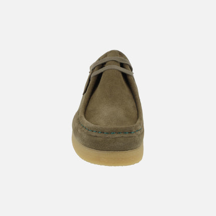 BEE Men's shoes in suede leather wallabee style with laces