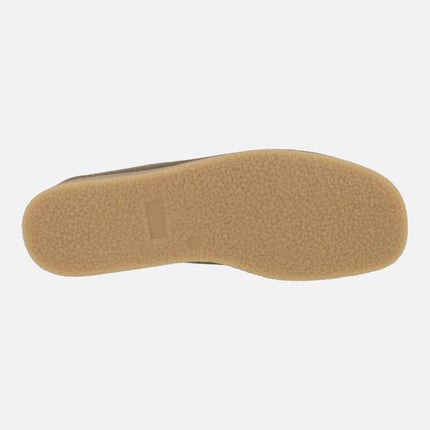 BEE Men's shoes in suede leather wallabee style with laces