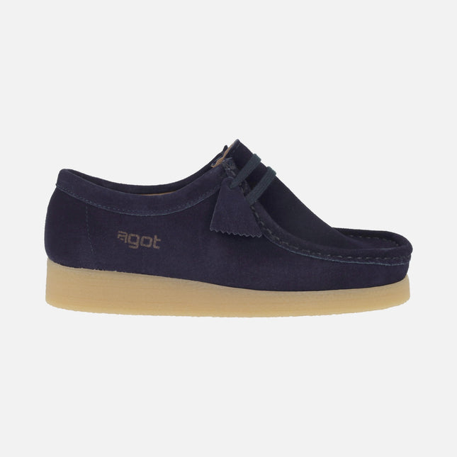 BEE Women's suede leather shoes with Wallabee laces
