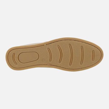 Men's boat shoes in beige nubuck TOR