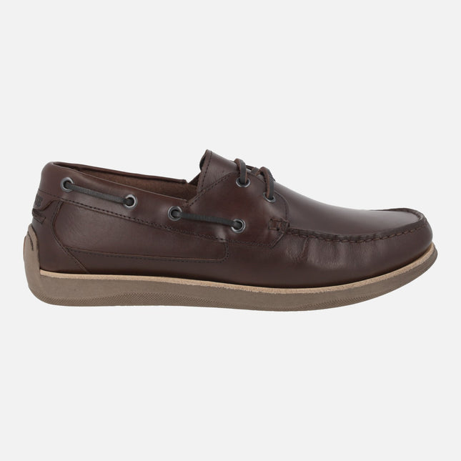 Sailor men's boating shoes in mocha leather