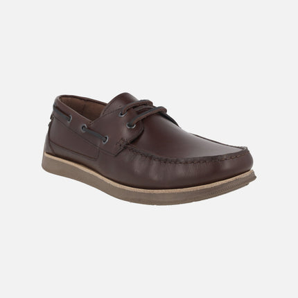 Sailor men's boating shoes in mocha leather