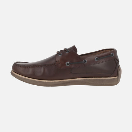 Sailor men's boating shoes in mocha leather