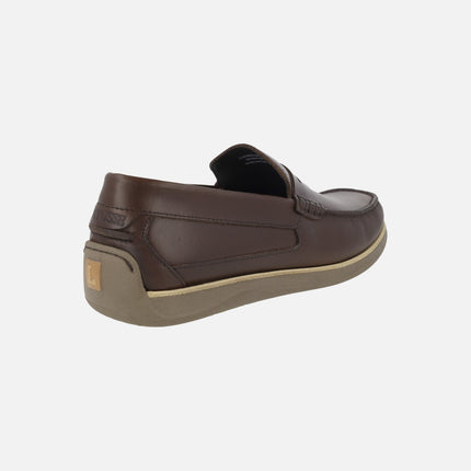 Mocasines Sailor con antifaz para hombre en piel moka