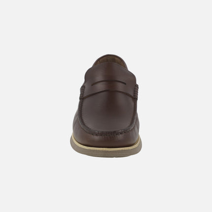 Mocasines Sailor con antifaz para hombre en piel moka