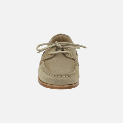 NAUTIC nautical shoes for women in mink suede with leather outsole