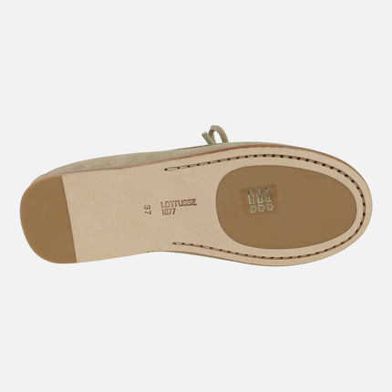 NAUTIC nautical shoes for women in mink suede with leather outsole