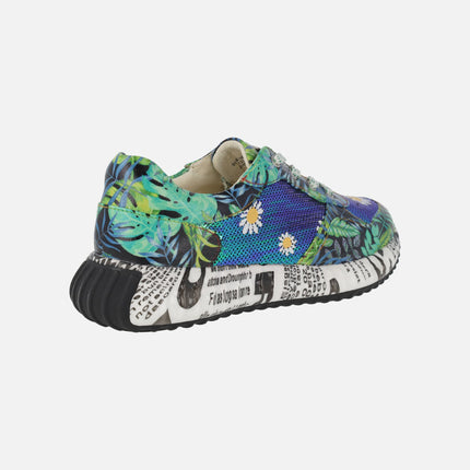 Deportivas verdes Laura Vita con detalle de lentejuelas Burton 05 Vert