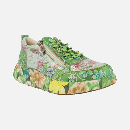 Zapatos deportivos verdes con estampado de flores Nikito 62 Anis