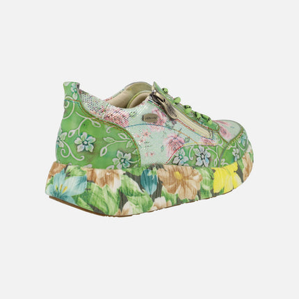 Zapatos deportivos verdes con estampado de flores Nikito 62 Anis