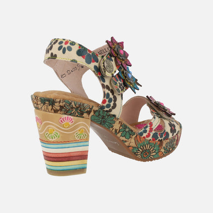 Platform sandals with decorated heels Nellao 33 Beige