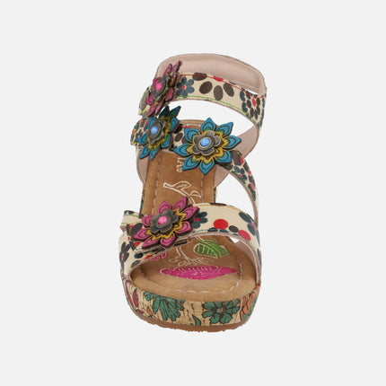 Platform sandals with decorated heels Nellao 33 Beige