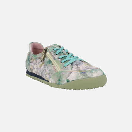 Deportivas para mujer en estampado de flores Tivanao 05 Vert