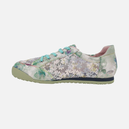 Deportivas para mujer en estampado de flores Tivanao 05 Vert