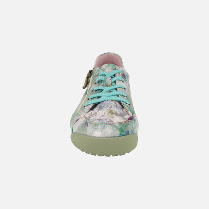 Deportivas para mujer en estampado de flores Tivanao 05 Vert