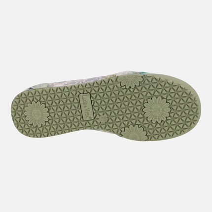 Deportivas para mujer en estampado de flores Tivanao 05 Vert