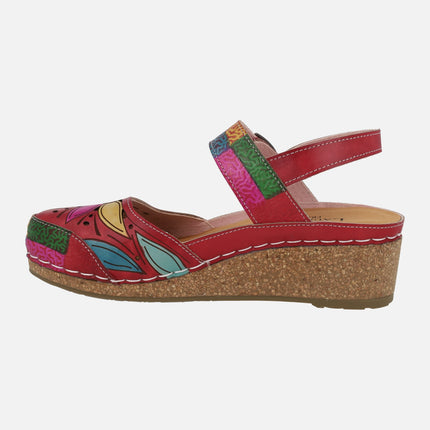 Facscineo 02 Rouge slingback shoes in red combination