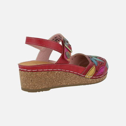 Facscineo 02 Rouge slingback shoes in red combination