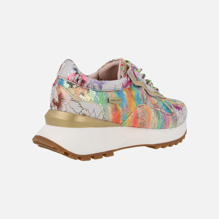 Zapatos deportivos multicolor con lentejuelas Tellao 06 Beige