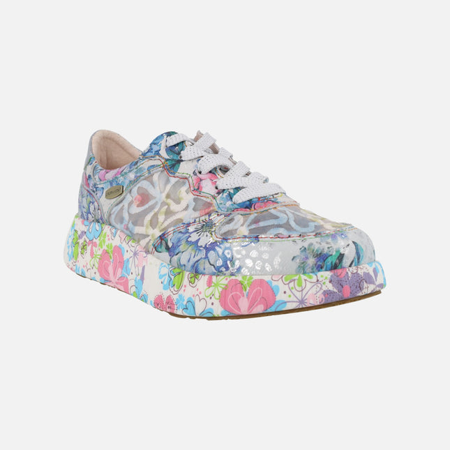 Zapatillas deportivas en combinado de flores azules Nikito 52 Ciel