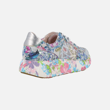 Zapatillas deportivas en combinado de flores azules Nikito 52 Ciel
