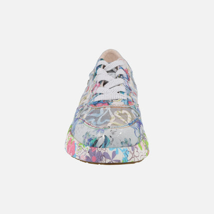 Zapatillas deportivas en combinado de flores azules Nikito 52 Ciel