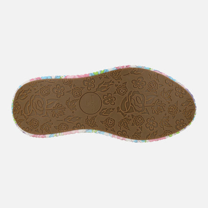 Zapatillas deportivas en combinado de flores azules Nikito 52 Ciel