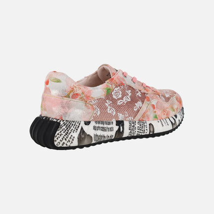 Deportivas rosas Laura Vita con estampado de flores Burton 05 framboise