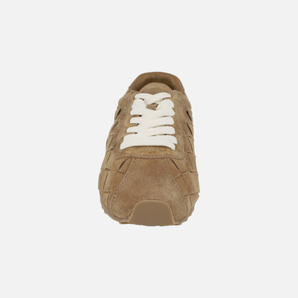 Zapatillas deportivas bajas en ante trenzado camel Fraser