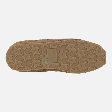 Zapatillas deportivas bajas en ante trenzado camel Fraser