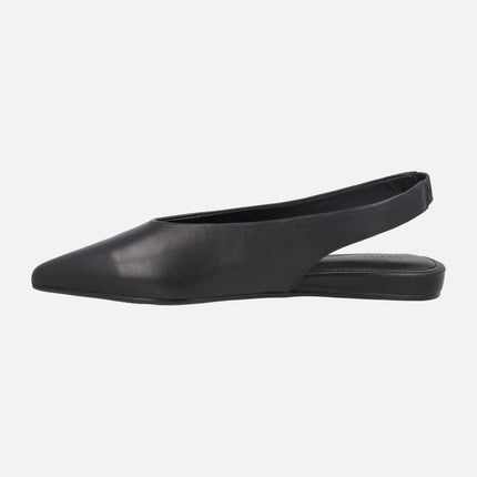 Leola slingback leather ballerinas with sharp last