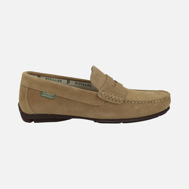 Mocasines confort para hombre en serraje con adorno de antifaz