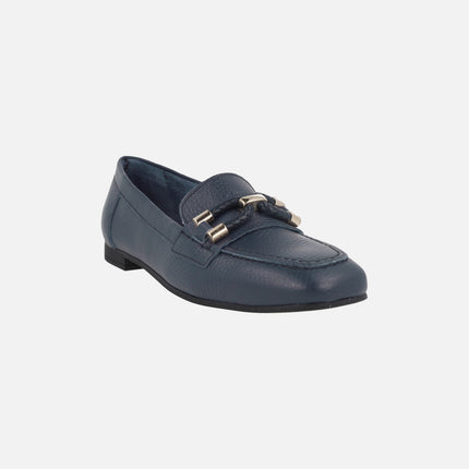 Mocasines de piel con adorno en la pala
