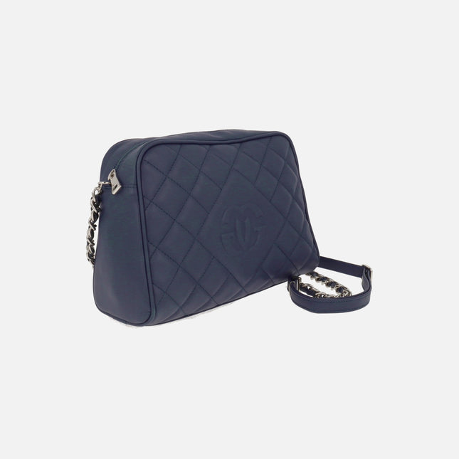 Bolsos bandolera de piel guateados con asa combinada con cadena