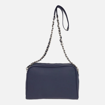 Quilted leather crossbody bags with combined chain handle